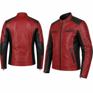 Chaqueta de Motocicleta de Cuero Unisex Caf |   Impreso |   Adultos |   Rojo Negro Verde Marrón |   Fabricante OEM ODM |   Diseño Premium - Product Image 2