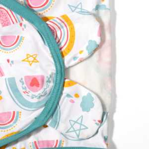 Couverture d'emmaillotage en coton pour bébé avec imprimé arc-en-ciel, couverture douce pour le sommeil des nouveau-nés, enveloppe de soutien confortable pour le sommeil des nourrissons - Product Image 6