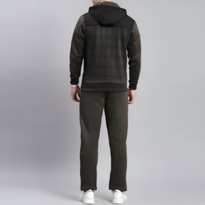 Ensemble de survêtement polaire pour hommes : sweat à capuche et pantalon de jogging, style streetwear décontracté, coupe ample, idéal pour l'hiver, personnalisable avec logo, vente en gros - Product Image 3