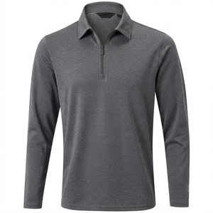 Polo de Punto de Manga Larga para Hombre, Color Sólido, Cierre de Cremallera de un Cuarto, Estilo Casual, Corte Regular, Transpirable, Personalizable - Product Image 5