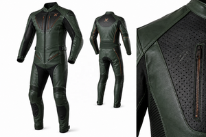 Combinaison de moto en cuir une pièce toutes saisons |   Noir Vert |   Fabricant OEM ODM |   Qualité de conception haut de gamme |   Vêtements de course - Product Image 6