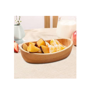 Grands bols en bois pour fruits, saladier en bois d'acacia avec ustensiles, forme ronde et couleur foncée personnalisée - Product Image 6