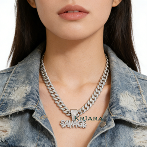 Pendentif Lettre Unisexe en Argent 925 Plaqué Or 18K et Or Rose avec Moissanite, Style Hip-Hop, Idéal au Quotidien - Product Image 5