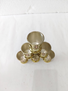 Tasses de voyage en laiton avec poignée, mini-tasses classiques pour whisky, vodka, liqueur, idéales pour les fêtes et les bars - Product Image 6