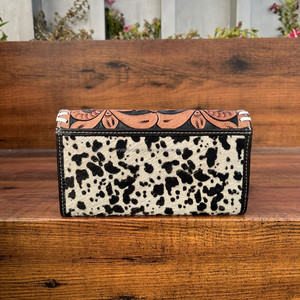 กระเป๋าคลัทช์แกะสลักมือดีไซน์สวยลายดอกทานตะวันกระเป๋าเงินหนังวัวขนสัตว์ดีไซน์สวยกระเป๋าเงินขายดี - Product Image 5