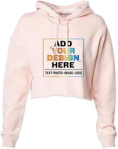 Sweat-shirts à capuche personnalisés pour femmes, ajoutez votre texte, votre image, votre photo, sweat-shirt à capuche court - Product Image 1