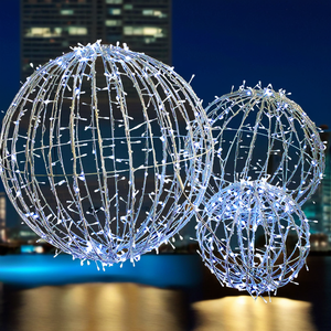 Lumières décoratives LED 3D en forme <span class=keywords><strong>de</strong></span> <span class=keywords><strong>boule</strong></span> IP65 pour extérieur, Noël, Ramadan, festivals, éclairage suspendu pour rues, design pour éclairage <span class=keywords><strong>de</strong></span> lune - Product Image 1