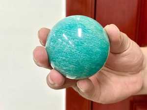 Esfera de Fluorita Pulida, Color Verde Turquesa, Artículo Decorativo Ecológico Hecho a Mano, Cristal Coleccionable - Product Image 1