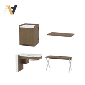 Meubles de chambre d'hôtel modernes avec fonction de bureau de rangement pour chambre d'hôtes, finition en placage MDF HPL pour la rénovation, Vietnamfactory - Product Image 3