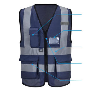 High Quality Customized <b>Safety</b> Vest With Pockets From Factory Wholesale Cheapest High Visibility Reflective <b>Safety</b> Vest for Men - Product Image 4