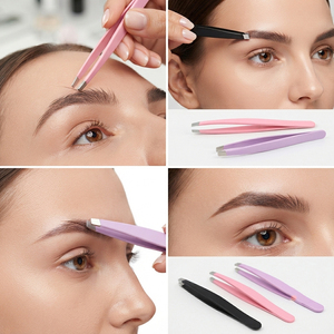 Pince à épiler pour sourcils à pointe inclinée en acier inoxydable pour l'épilation - Product Image 6