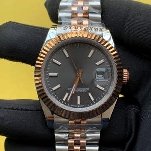 BOJ Plain R.O.L.E.X.15 41MM Rose Tone Stainless Steel Roman Dial Swiss Made Mechanical Automatic <b>Wrist</b> Daily Wear Low Price Hot - Product Image 1