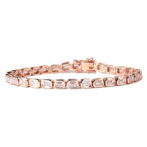 Wholesale DEF Color VS VVS Clarity Emerald Lab Grown Diamond 10K 14K 18K Solid Gold Minimalist Bezel Set Wedding Tennis <b>Bracelet</b> - Product Image 3