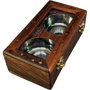 Caja de regalo ecológica de madera antigua para guardar frutos secos, ideal para guardar chocolate y nueces durante el festival Diwali. - Product Image 2