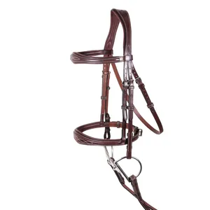 Bridon d'endurance artisanal en cuir de qualité supérieure, ajustement confortable, idéal pour l'entraînement, la course et les compétitions équestres - Product Image 1
