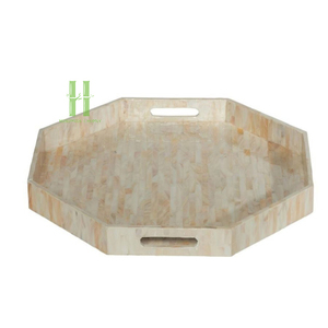 Mother of Pearl Serving Tray for Elegant Dining Table Decoration Luxury Bohemian Eco-Friendly Charger <b>Plates</b> for Weddings - Product Image 4