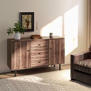 Rustic Brown Storage Cabinet for Living Room - Product Image 1