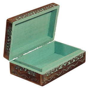 Caja de Madera para Guardar Tesoros a Bajo Precio, para Anillos, Pendientes, Collares, Monedas y Recuerdos, con Diseño Tallado Vintage y Acabado Premium - Product Image 1