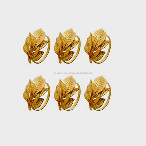 Anillo de latón con lazo en relieve para servilletas, accesorios decorativos de estilo único hechos a mano, anillo de oro real - Product Image 5