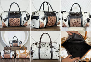Bolsa de Viaje de Cuero Genuino Hecha a Mano, de Alta Popularidad, Bolsa Deportiva de Gran Capacidad, Bolsa de Fin de Semana Estilo Western - Product Image 3