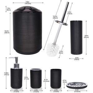 Set di 6 Accessori per Bagno, Ensemble Decorativo con Dispenser Sapone, Portaspazzolino, Bicchiere per Spazzolino, Portasapone - Product Image 2