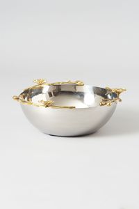Modern <b>Small</b> Silver Decorative Bowl With <b>Gold</b> Base Luxury Metal Fruit Bowl New Design Centerpiece Dining <b>Table</b> Serving Bowls - Product Image 3