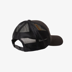 Casquette Trucker en Maille Noire avec Patch en Cuir Marron, Casquette Ajustable à Fermeture Snapback, Style Casual Unisexe, Portée Toutes Saisons - Product Image 4
