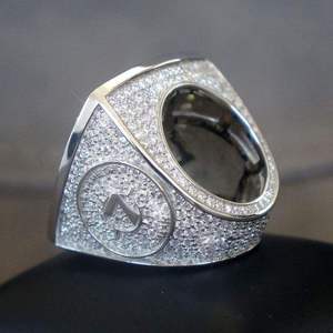 Men's 925 Silver Rhodium Plated Cocktail <b>Ring</b> With Star And Crescent Moon Pave Setting <b>Crystal</b> Rhinestone Hiphop Jewelry - Product Image 3