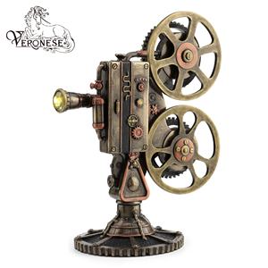 VERONESE DESIGN-STEAMPUNK <b>PROJECTOR</b> (LED)-LUXURY HAND-PAINTED RESIN <b>ART</b> COLLECTIBLE HOME DECORATION - Product Image 2