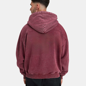 Nouveauté 2026 – Sweat à capuche vintage épais avec logo personnalisé pour homme, effet délavé à l'acide, grandes tailles - Product Image 2