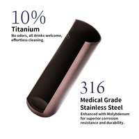 MARU 24oz Botol Vakum Dinding Ganda Portabel SUS 316 Baja Tahan Karat Lapisan Keramik Titanium Tutup Silikon Putar Minimalis