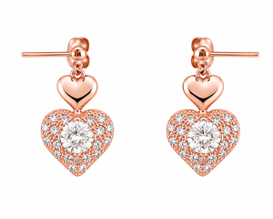 Luxury Heart Shape Cubic Zirconia 925 Sterling <b>Silver</b> Jewelry <b>Set</b> <b>Necklace</b> Earrings Bridal Wedding Gift Women - Product Image 3