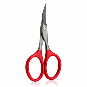 Ciseaux à ongles en acier inoxydable de marque privée, ciseaux à ongles de qualité supérieure, manche rouge, ciseaux à ongles durables pour la manucure avec étui en cuir PU - Product Image 2