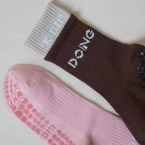 Wholesale Women Double Layer Non Slip <b>Grip</b> <b>Socks</b> <b>Custom</b> Logo Cotton Crew <b>Socks</b> For Pilates Yoga Fitness - Product Image 5