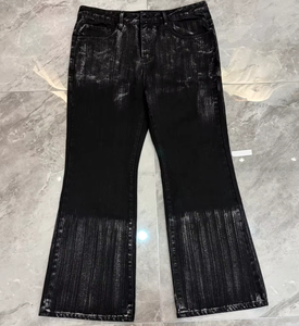 Pantalones Vaqueros Personalizados de Cintura Alta, Estilo Vintage, Desgastados, 100% Algodón, Estilo Urbano, con Bolsillos Convertibles, Estilo Cargo, Lavado Desgastado, para Hombre - Product Image 2
