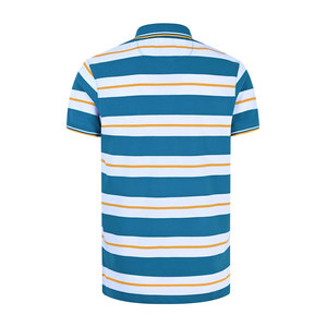 Polo à manches courtes rayé pour homme, coupe classique, style décontracté, tissu tricoté, bleu, blanc, orange, nouvelle conception pour homme - Product Image 2