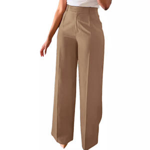 Pantalones de Pierna Ancha Plisados de Cintura Alta para Mujer, Pantalones Formales de Oficina, Ropa Diaria, Venta al por Mayor, Personalizados - Product Image 4