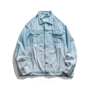 OEM Service Latest Style Plain Dyed High Quality Front Logo Winter Wear Men's <b>Denim</b> <b>Jackets</b> Solid Color <b>Custom</b> - Product Image 1