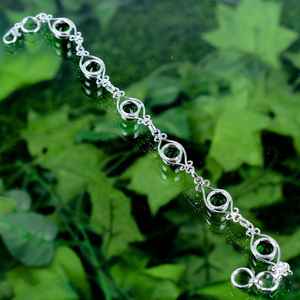 Pulsera de tenis de diopsido cromado ovalada hecha a mano de plata de ley 925 con gema verde, joyería de lujo de alta calidad, regalo para mujer - Product Image 2