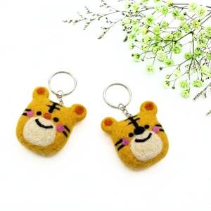 Cute Handmade Felt Tiger Keychain Wool Felt Animal <b>Key</b> <b>Ring</b> Cartoon Tiger <b>Key</b> Holder handmade felt - Product Image 4