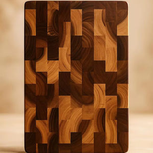 Planche à découper et plateau de service en bambou, forme rectangulaire durable, épaisseur 12 mm, passe au lave-vaisselle - Product Image 1