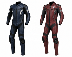 Combinaison de moto en cuir une pièce pour le tourisme sur route |   Noir Bleu marine |   Fabricant OEM ODM |   Qualité de conception haut de gamme | - Product Image 5
