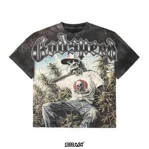 Camiseta de Hombre de Estilo Urbano con Lavado Ácido, Tejido Sólido, 100% Algodón, Secado Rápido, Corte Holgado, Personalizable - Product Image 5