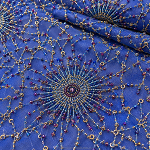 Dentelle africaine de luxe de haute qualité, nouveau design floral, pour robe de soirée femme avec strass, écologique - Product Image 2
