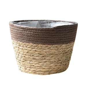 Macetas de Almacenamiento de Piso de Jacinto de Agua Natural y Algodón, Estilo Retro, Tejidas a Mano, Ecológicas, Fabricadas en Vietnam - Product Image 1