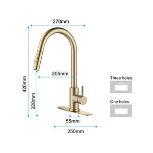 Brushed Gold Pull Down Sprayer Kitchen Faucet with Touch Technology - Product Image 5