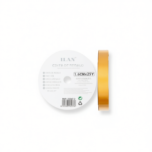Nastro regalo Ilan 1,6 cm x 25 iarde colore oro per confezionare regali - Product Image 2