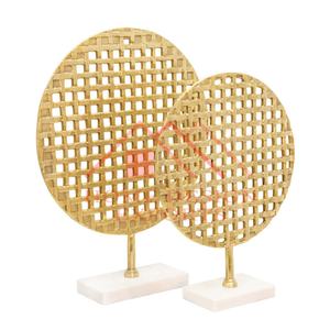 Sculpture de Table abstraite en Aluminium sur Base de marbre/tout nouveau Design Sculpture intérieure/décor de Table Sculpture de conception de maille ronde - Product Image 1