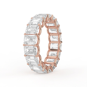 Bague élégante à deux rangs de diamants taille émeraude, ouverte, en or blanc, minimaliste, géométrique, style statement - Product Image 4