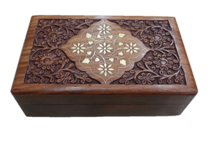 กล่องไม้แกะสลักสำหรับตกแต่งโรสวูดกล่องไม้สำหรับบ้านสำนักงานที่เก็บของแบบมีฝาปิดบานพับกล่องไม้แกะสลัก - Product Image 4
